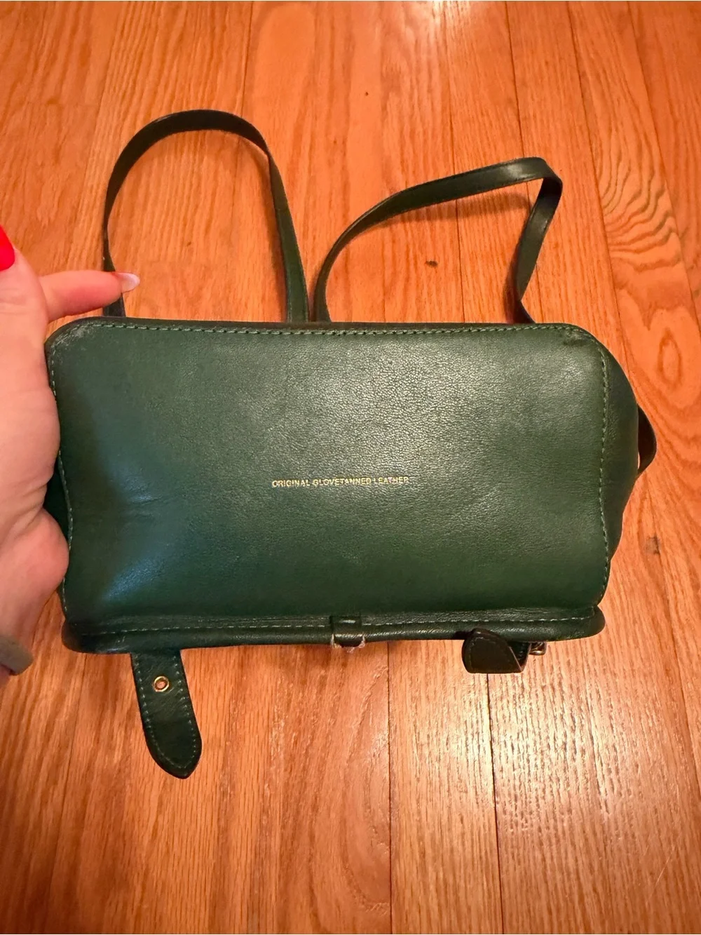 GREEN COACH TURNLOCK BACKPACK- GLOVETANNED LEATHER W HARDWARE